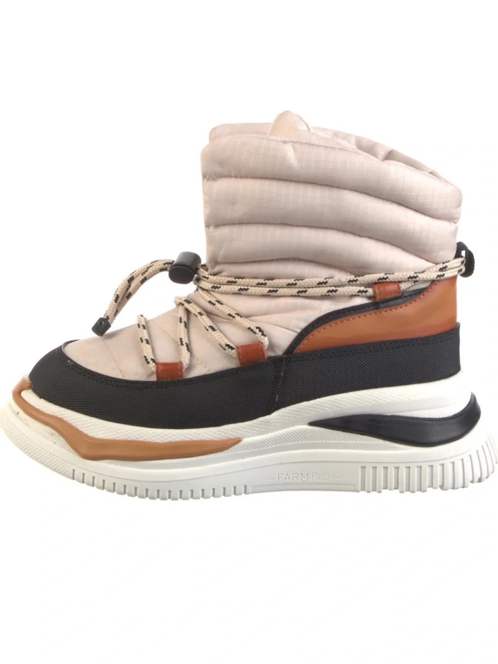 FARM Rio Off White Matelasse Puffy Boot NIB - Women’s Size 7 US / 38 EU